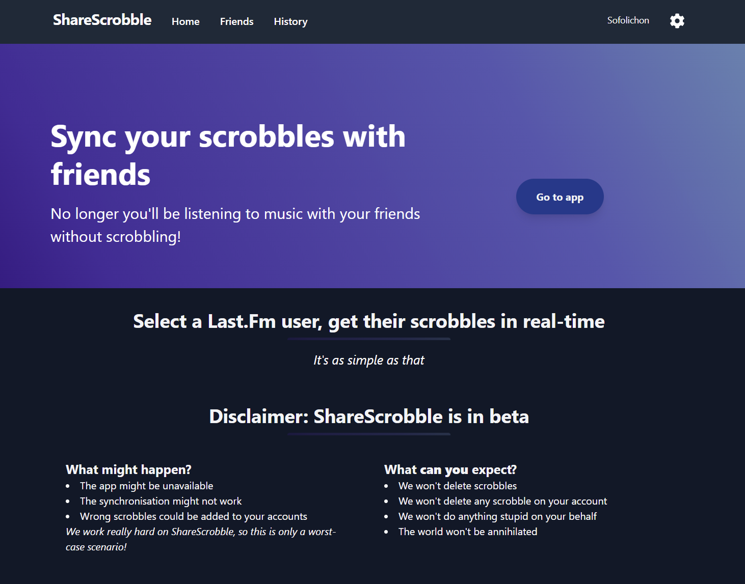 ShareScrobble screenshot